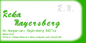 reka mayersberg business card